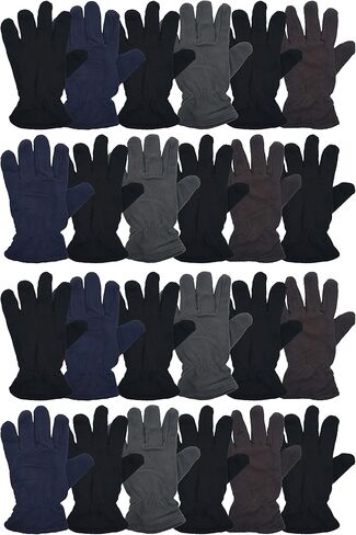 24 Pairs of Winter Fleece Gloves, Soft Warm Cozy Sports Glove, Mens Womens Kids in Saudi Arabia
