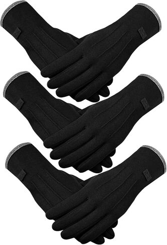 Gloves for Cold Weather - Winter Gloves for Women, 3 Pairs Elastic Cuff Touchscreen Texting Womens Gloves in Saudi Arabia
