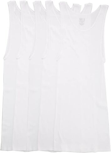 Fruit of the Loom Men's Extended Size 100% Cotton White A-Shirts - 5 Pack, 5P25XTG, White, 2XL in Saudi Arabia