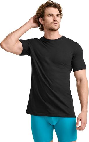 Jockey Men's Undershirt Classic Crew Neck Undershirt - 12 Pack, Black, 3XL in Saudi Arabia