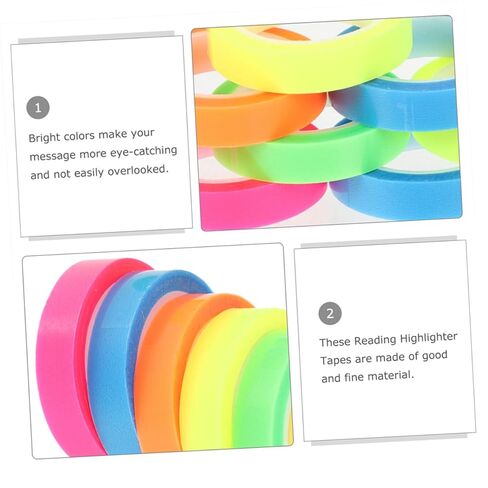 HOMSFOU 5 Rolls Transparent Note Tapes Highlight Markers for Book Notes Aesthetic Page Tabs for Reading and Annotation in Saudi Arabia