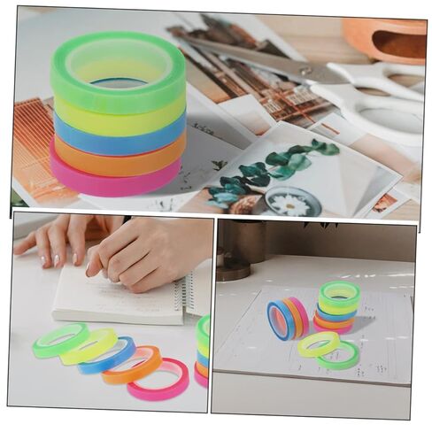 HOMSFOU 5 Rolls Transparent Note Tapes Highlight Markers for Book Notes Aesthetic Page Tabs for Reading and Annotation in Saudi Arabia