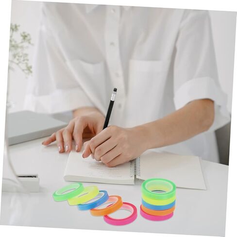 HOMSFOU 5 Rolls Transparent Note Tapes Highlight Markers for Book Notes Aesthetic Page Tabs for Reading and Annotation in Saudi Arabia