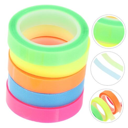 HOMSFOU 5 Rolls Transparent Note Tapes Highlight Markers for Book Notes Aesthetic Page Tabs for Reading and Annotation in Saudi Arabia