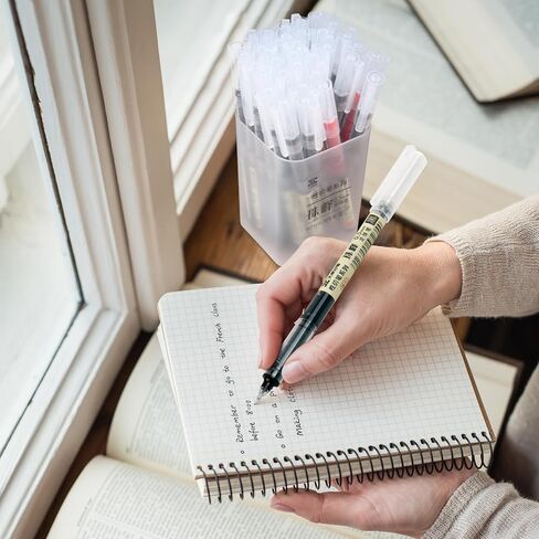 30 قلم كرة دوارة 0.5 مم، أقلام كرة دوارة سائلة 27 قلم أسود و3 أحمر، أقلام دقيقة سريعة الجفاف، أقلام كتابة ناعمة بالحبر السائل للمكتب والمنزل in Kuwait