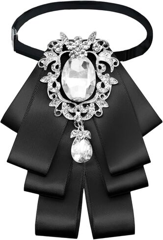 Rhinestone Bow Tie for Men Women, Ribbon Womens Bow Tie Pre-tied Bowties Men for Business Banquet Party Prom Daily in Saudi Arabia