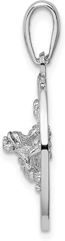 925 Sterling Silver Textured Turks and Caicos with and Frog Pendant in Saudi Arabia