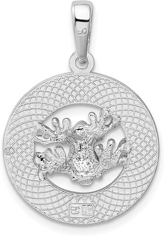 925 Sterling Silver Textured Turks and Caicos with and Frog Pendant in Saudi Arabia