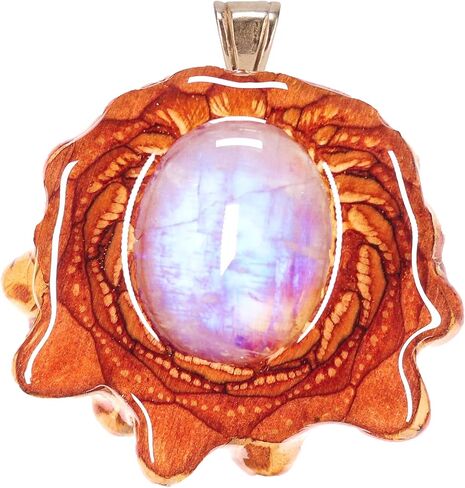 Moonstone العين الثالثة أكواز الصنوبر قلادة مهرجان مجوهرات للنساء للرجال بوهو موضة الغجر جير 100% الهندسة المقدسة الطبيعية كوز الصنوبر مع قلادة الأحجار الكريمة البيضاء in Kuwait