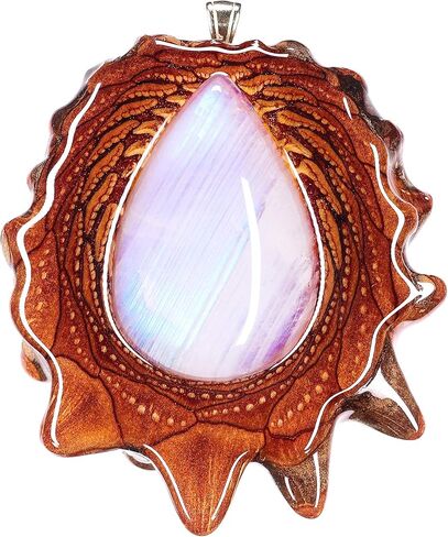 Moonstone العين الثالثة أكواز الصنوبر قلادة مهرجان مجوهرات للنساء للرجال بوهو موضة الغجر جير 100% الهندسة المقدسة الطبيعية كوز الصنوبر مع قلادة الأحجار الكريمة البيضاء in Kuwait