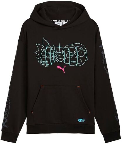 PUMA Mens Hoops X Rick And Morty Hoodie Casual Outerwear Casual - Black in Saudi Arabia