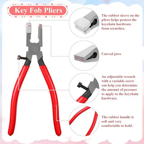 Key Fob Hardware Set, 100 Pcs Lanyard Key Fob Hardware 1 Inch with Pliers Tool Keychain Hardwares for Keychain And Wristlet Clamp Hardwares Supplies in Saudi Arabia