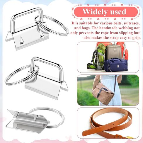 Key Fob Hardware Set, 100 Pcs Lanyard Key Fob Hardware 1 Inch with Pliers Tool Keychain Hardwares for Keychain And Wristlet Clamp Hardwares Supplies in Saudi Arabia