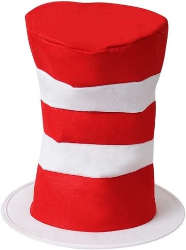 Top Hat Costume for Women Man Adults, Red and White Striped Stovepipe Hat for Halloween Props in Saudi Arabia