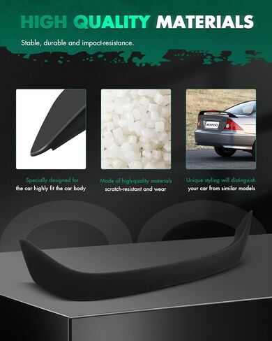 SCITOO Black ABS Rear Trunk Spoiler Wing 50.78 Inch x 4.33 Inch Replacement fit for 2001-2005 for Honda Civic in Kuwait