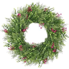 24 Inch Spring Wreaths for Front Door Wreath Summer Outdoor Green Door Wreath for All Seasons Porch Living Room Bedroom Window Wall Indoor Outdoor Farmhouse Home Decoration in Saudi Arabia