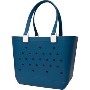 حقيبة الشاطئ - حقيبة مطاطية مقاومة للرمل مع جيب بسحاب مقاوم للماء للسفر وحمام السباحة والقوارب والرياضة والبقالة - حجم كبير in Kuwait