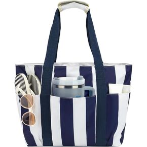 حقيبة شاطئ مقاومة للماء للنساء مع جيب مبلل، حقيبة شاطئ متوافقة مع كوب ستانلي لرحلة السباحة أثناء السفر in Kuwait