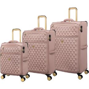 مجموعة حقائب سفر دوارة قابلة للتوسيع مكونة من 3 قطع من It Luggage Glimmering ذات 8 عجلات، باللون الأسود in Saudi Arabia