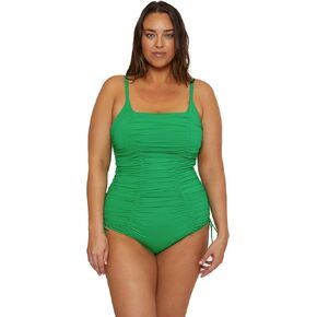 BECCA ETC. Women's Color Code Plus Size Shirred One Piece Swimsuit, Adjustable, Bathing Suits in Saudi Arabia