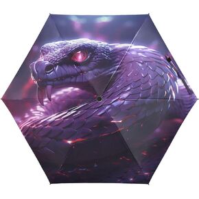 Purple Cool Snake Small Lightweight Umbrella Windproof Folding Compact Umbrells for Boys Girls in Saudi Arabia