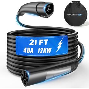 21ft 48A لكابل تمديد شاحن Tesla - سلك تمديد NACS EV عالي التحمل مطلي بالفضة ومعتمد من UL متوافق مع موصل Tesla المحمول وشاحن الحائط، موديل 3/Y/S/X/Cybertruck in Kuwait