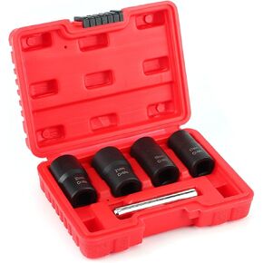 مجموعة مستخرج صواميل العروة من أماكو: مزيل قفل الصواميل التالفة، بحجم محرك 1/2 بوصة، لصواميل العروة العنيدة، قوي ومتين، 5 قطع in Kuwait