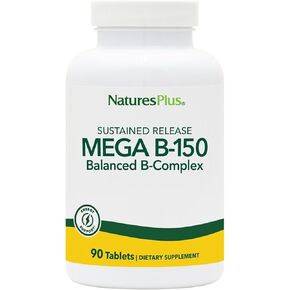 Natures Plus Mega B-150 (90 قرصًا، عبوة من 2) - مركب B متوازن - تركيبة إطلاق مستدام - نباتي، خالي من الغلوتين - 180 حصة إجمالية in Kuwait