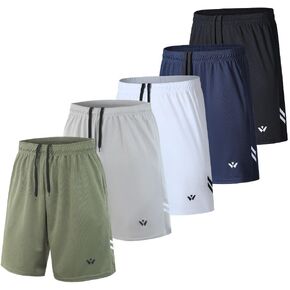 5 Pack Mens Sports Shorts Athletic with Pockets and Elastic Waistband,Quick Dry Workout Shorts for Running Trousers in Kuwait