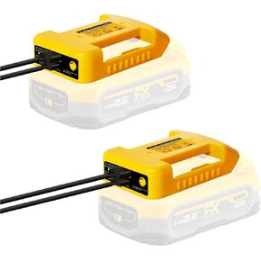 2 حزمة محول بطارية USB يناسب بطاريات ديوالت 20 فولت كحد أقصى، حامل بطارية مع منافذ شحن سريعة لمخرج USB ونوع C للتخييم، والسفر، والعمل الداخلي في الهواء الطلق (محول فقط) in Kuwait