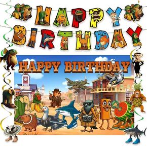Italian Brainrot Birthday Decorations Set- Includes Birthday Banner & Backdrop & Spiral Hanging, Tralalero Tralala Birthday Party supplies.(Desert) in Saudi Arabia