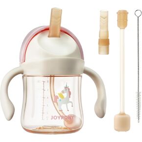 أكواب مضادة للانسكاب للأطفال الصغار من سن 1 إلى 3 سنوات، كوب مزود بقش مقاوم للانسكاب مع مقبض للأطفال بعمر 6 أشهر فما فوق، 2 ماصة من السيليكون، PPSU، خالية من مادة BPA، 9 أونصة (أخضر) in Kuwait