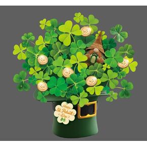 Tcamp St Patricks Day Cards with Music and Lights, Green Hat, Shamrocks, Gnomes, Gold Coins Pop Up Card, St Patricks Day Gifts for Kids Women Man in Saudi Arabia