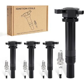 مجموعة من 4 ملفات إشعال UF582 وشمعات إشعال إيريديوم متوافقة مع هوندا سيفيك 2006-2011 1.8 لتر L4 in Kuwait