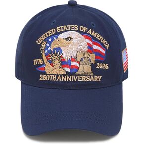 250 Anniversary USA Hat Bald Eagle Embroidery Liberty Patriotic Baseball Cap,Adjustable 1776-2026 250th Anniversary USA Hat in Saudi Arabia