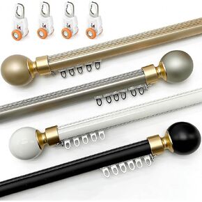 Single Roman Rail Silent Wall Mounted Track Curtain Track, 2.6ft 3.6ft 4.2ft 5.9ft 6.9ft Ceiling Mounted Curtain Rods Sliding Window Curtains Tracks for Home Privacy(Champagne,240cm/7.8ft) in Saudi Arabia