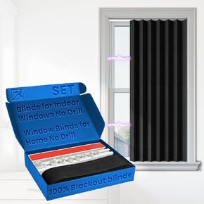 ظلال نافذة AJAZZ بدون مثقاب، تتضمن مسارًا لاصقًا (أسود، لوحة واحدة، عرض 42 × طول 60 بوصة) لغرفة النوم، وغرفة المعيشة، والمطبخ، والحمام، والمكتب المنزلي in Kuwait