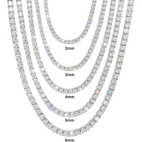 Gem's Beauty 4.59-112.00CT Moissanite Tennis necklaces Gifts 2-6.5mm D Color Round Cut Diamond Tennis necklace in Kuwait