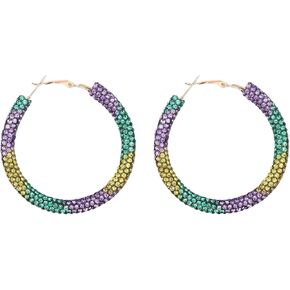 أقراط ماردي جراس للنساء، أقراط جلدية من الأكريليك للاحتفال بالثلاثاء السمين، هدايا إكسسوار موكب ماردي جراس in Kuwait