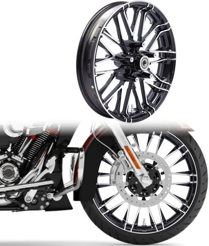 محور العجلة الأمامية مقاس 21 بوصة × 3.5 بوصة باللون الأخضر مناسب لدراجات Harley Touring Road King Street Electra Glide 2008-2024 ABS in Saudi Arabia