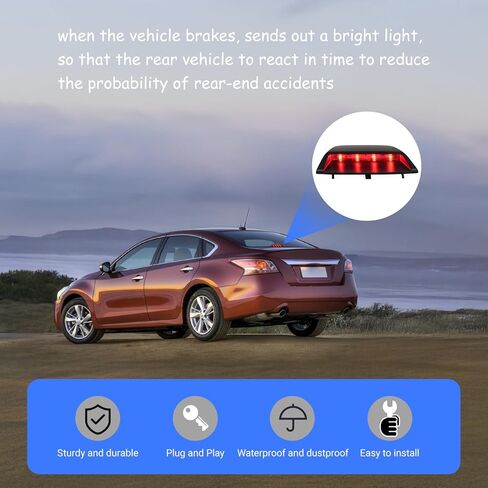 3rd Third Brake Light Compatible With 2013 2014 2015 2016 2017 2018 Nissan Altima Sedan Replacement 26590-9HM1A 26590-3TA1A in Kuwait