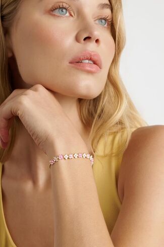 Ted Baker London Gala Garland Adjustable Bracelet for Women (Gold/Pink Multi & Crystal) in Saudi Arabia