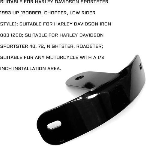 Motorcycle Rear Side License Plate Bracket Holder Mount for Harley Davidson, Curved License Plate Tag Frame Support Holder 1/2" Shock Mount for Sportster 48 72 Iron 883 1200 Nightster Roadster in Saudi Arabia