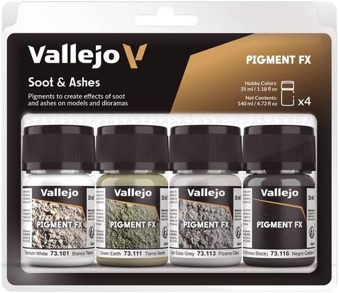 Vallejo Soot & Ashes Pigment Set 4 x 35ml Paint in Kuwait