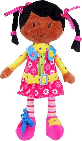 Sugar Snap Plush Learn to Dress Doll for Toddlers - 15" - Doll for 2 Year Old Girl - Montessori Doll in Saudi Arabia