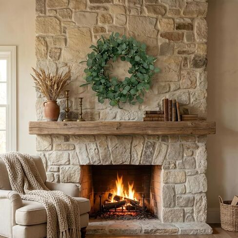24 Inch Eucalyptus Wreath for Front Door, Large Artificial Greenery Wreaths with Olive Leaves and Berries, Farmhouse Spring Summer Decor for Porch, Wall, Window, All Season in Saudi Arabia