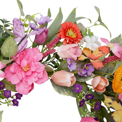 إكليل ربيعي 20 بوصة للباب الأمامي إكليل الصيف توليب لديكورات الربيع ديكور المنزل وعطلات المزرعة والزفاف in Kuwait