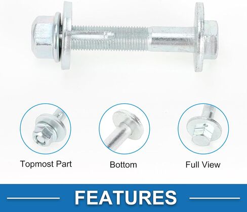 Camber Alignment Bolt No.MN184101 with Nut Gasket Rear Suspension Camber Bolt Kit for Mitsubishi Eclipse Cross 2018-2022 Metal Silver Tone in Saudi Arabia