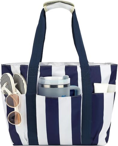 حقيبة شاطئ مقاومة للماء للنساء مع جيب مبلل، حقيبة شاطئ متوافقة مع كوب ستانلي لرحلة السباحة أثناء السفر in Kuwait