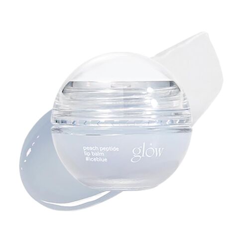 glow peach peptide repair lip balm #iceblue : cruelty-free & artificial fragrance-free, essential oil-free, gluten-free, nourish & moisturize lips with peach flavored lip balm, 0.3 oz in Saudi Arabia